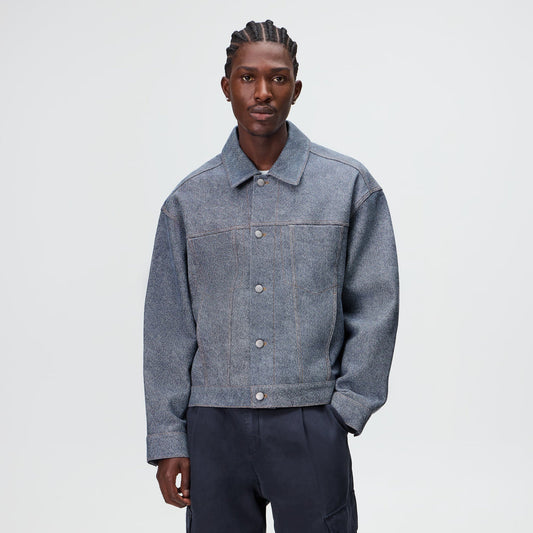 Kith Leather Denim Dario Trucker Jacket